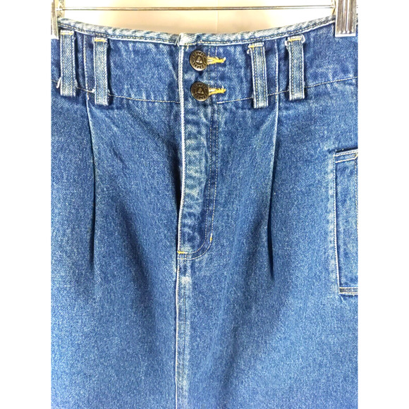 Liz Wear Women's A Line Blue Jean Denim Skirt Size 6 Long Flaw Stain - Picture 2 of 6